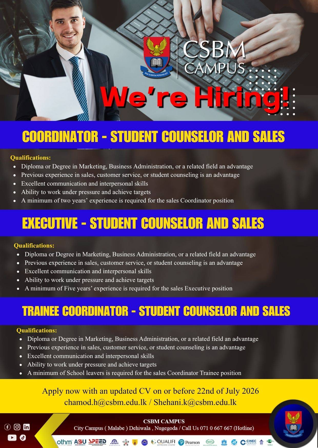 Executive - Student Counselor & Sales