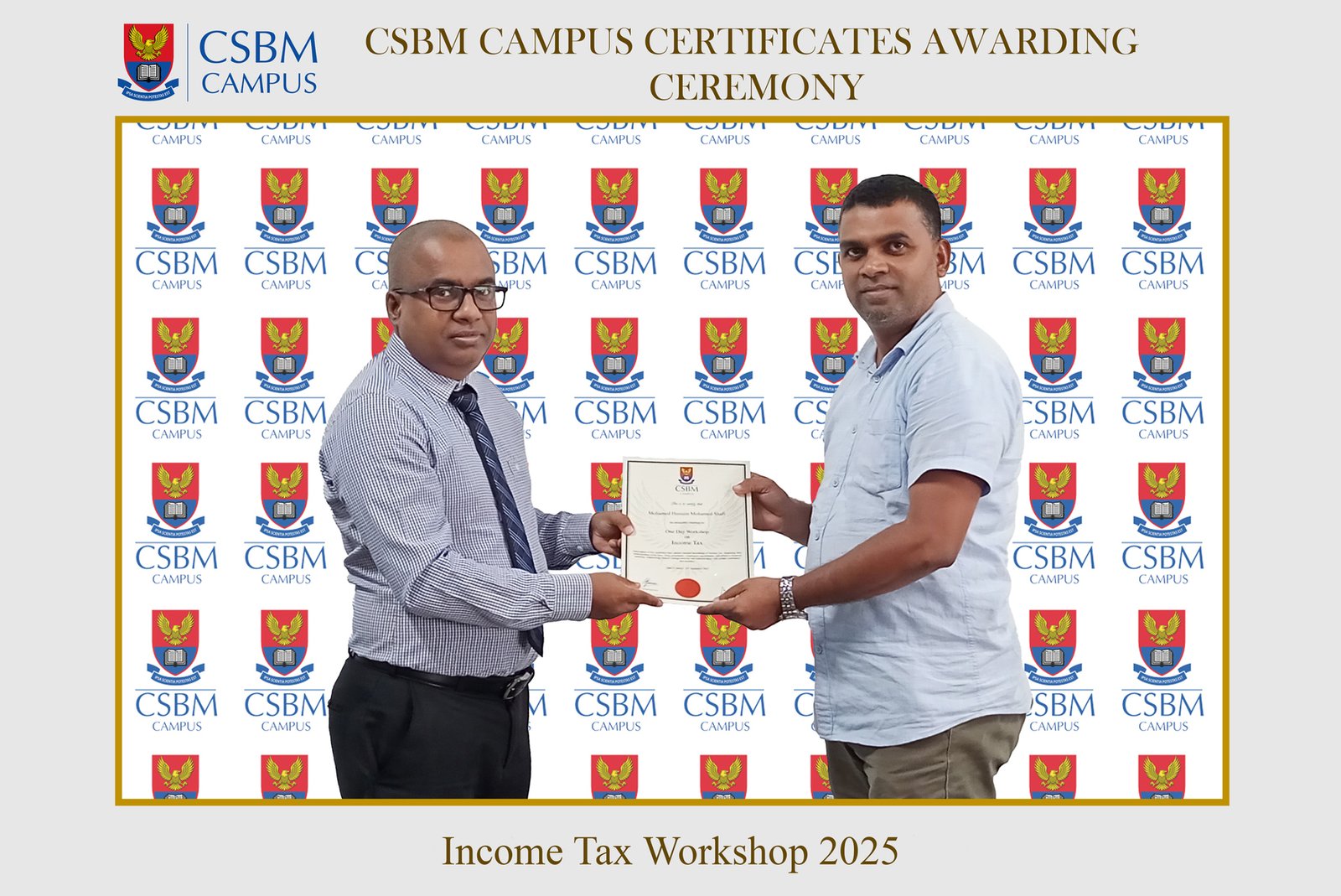 income tax workshop csbm campus