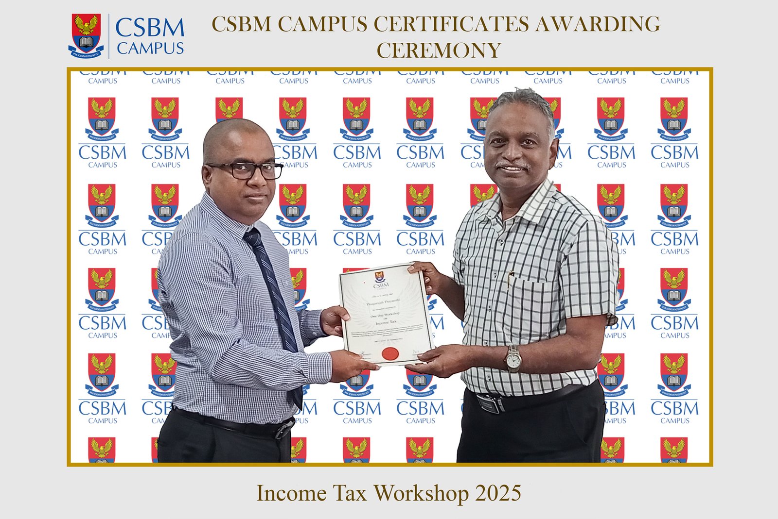 income tax workshop csbm campus